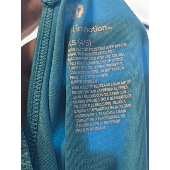 All in Motion 100% Goals Graphic Tank Turquoise Blue XS Performance Sleeveless - Picture 4 of 6